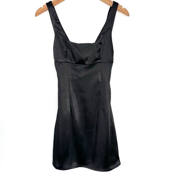 NWT Princess Polly Black Satin Cobie Mini Dress Size 2 - Picture 2 of 16